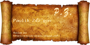 Paulik Zágon névjegykártya